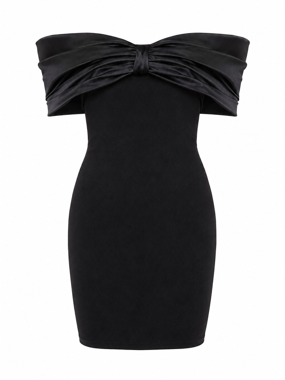 Selfie Leslie Parisian Nights Satin Bow Mini Dress Black Size XS